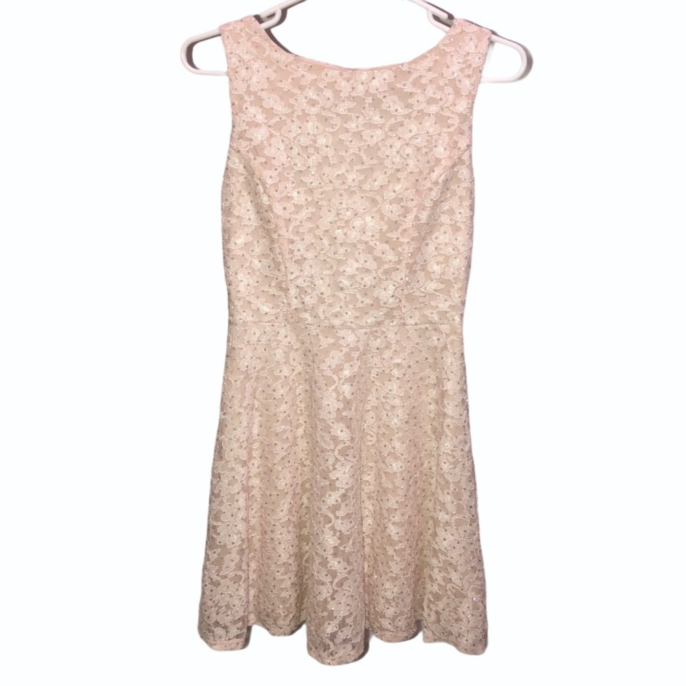 Speechless Sleeveless Lace & Glitter Formal Dress